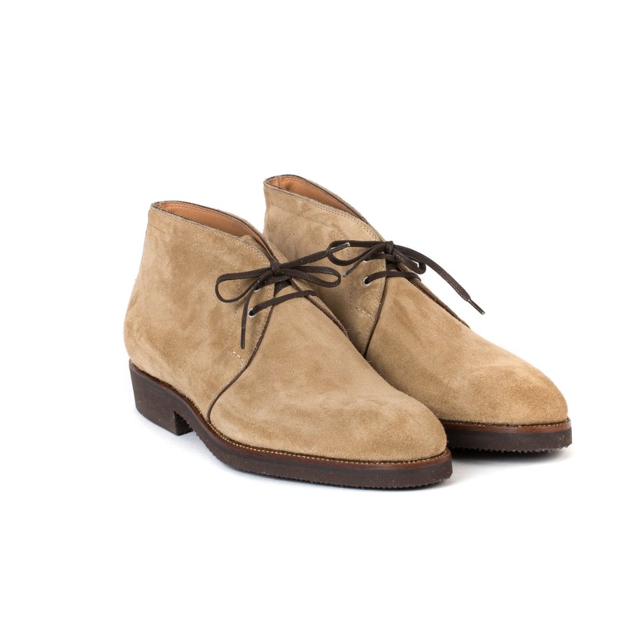 Saint Crispin's Mto | Bootee „New Chukka" Aus Sandfarbenem Kudu-Antilope Rauhleder - Reine H