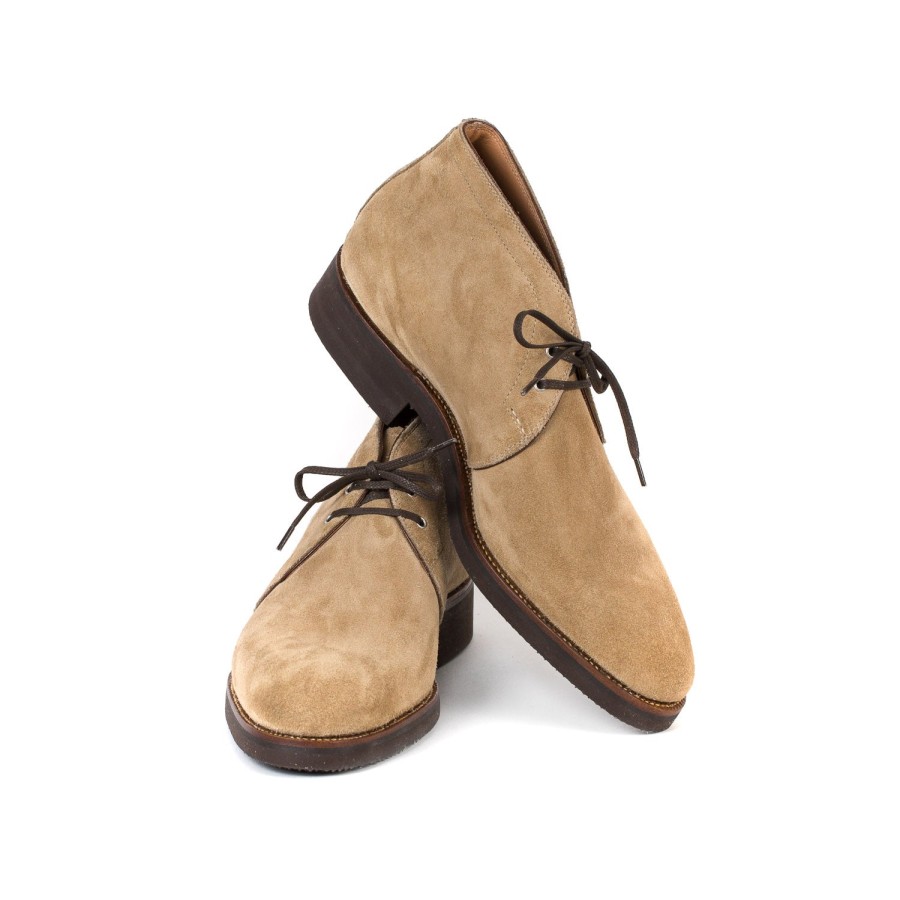 Saint Crispin's Mto | Bootee „New Chukka" Aus Sandfarbenem Kudu-Antilope Rauhleder - Reine H