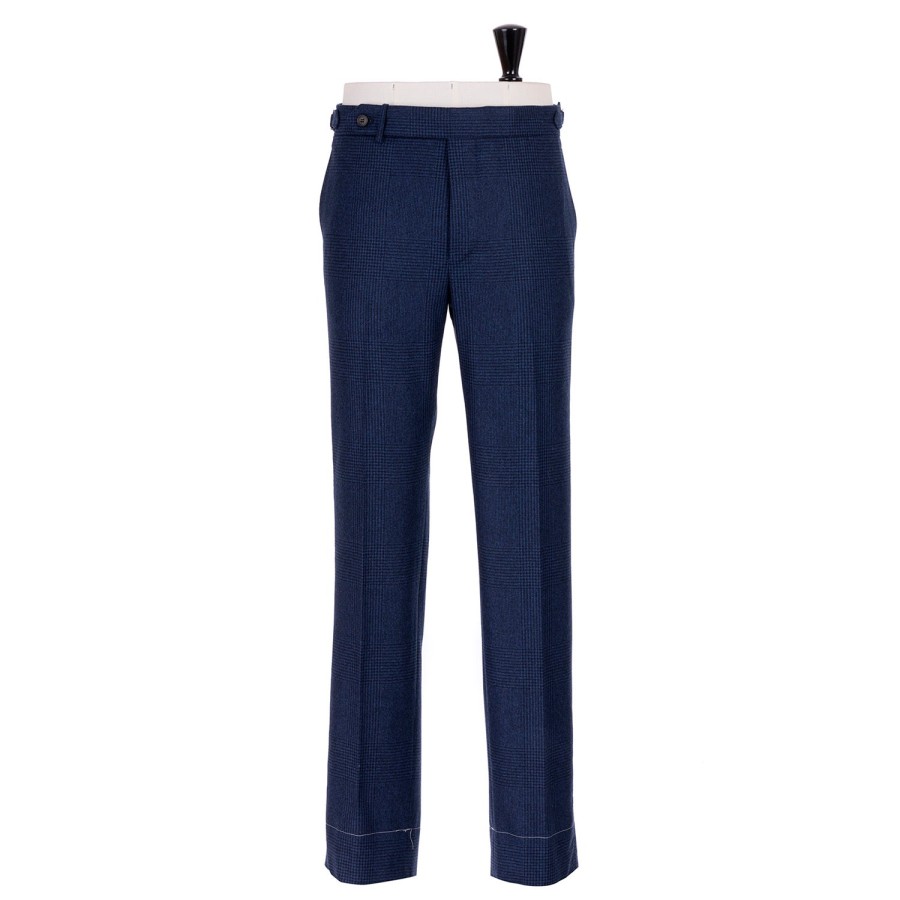 Rota Sartorial Hose | Exklusiv Bei Michael Jondral: Blau Karierte Flanellhose „Galles" In P