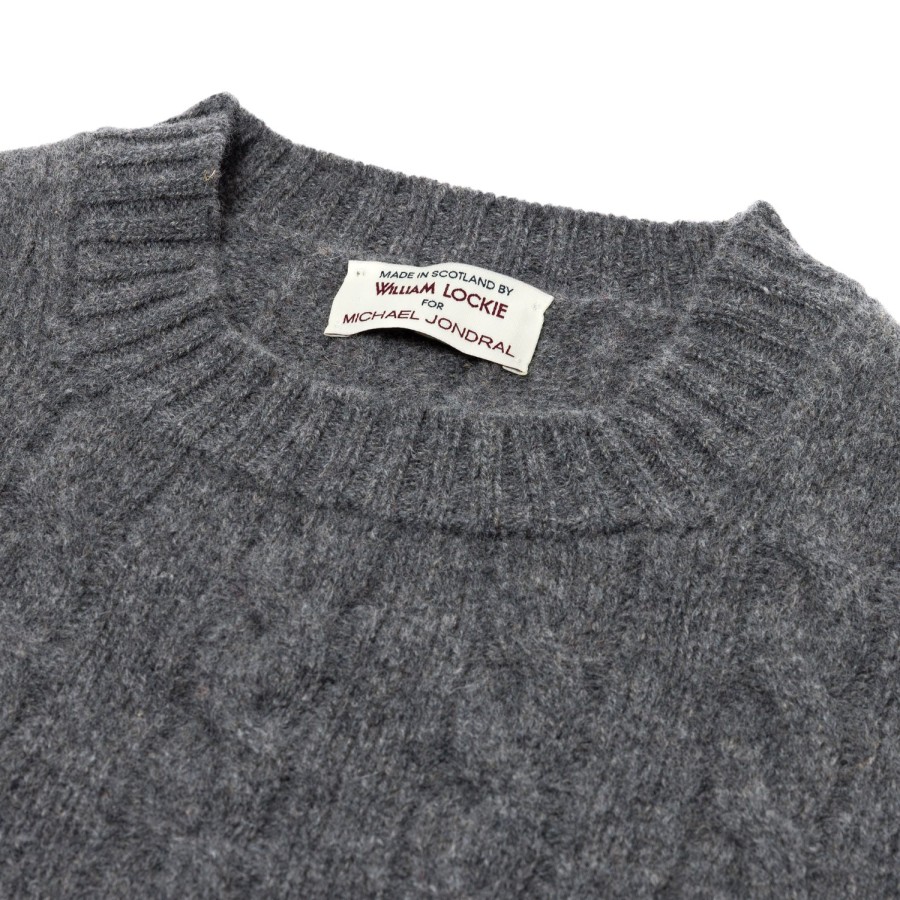 William Lockie Strickwaren | Exklusiv Bei Mj: Pullover „Crew Cable-Rib" Aus Reinem Geelong