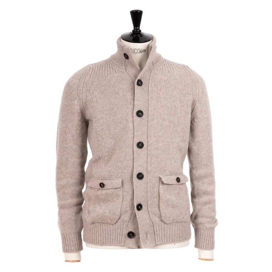 William Lockie Strickwaren | Strickjacke „Lomond Knit-Bomber" Aus 4-Lagiger Geelong-Lammwolle