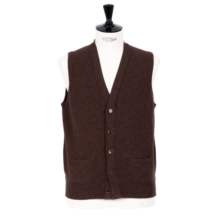 William Lockie Strickwaren | Exklusiv Bei Mj: Strickweste „Rob Waistcoat" Aus Reinem Geelong-Lammfell