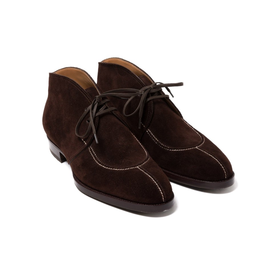 Saint Crispin's Mto | Stiefeletten „French Norvegian" Aus Dunkelbraunem Wildleder -