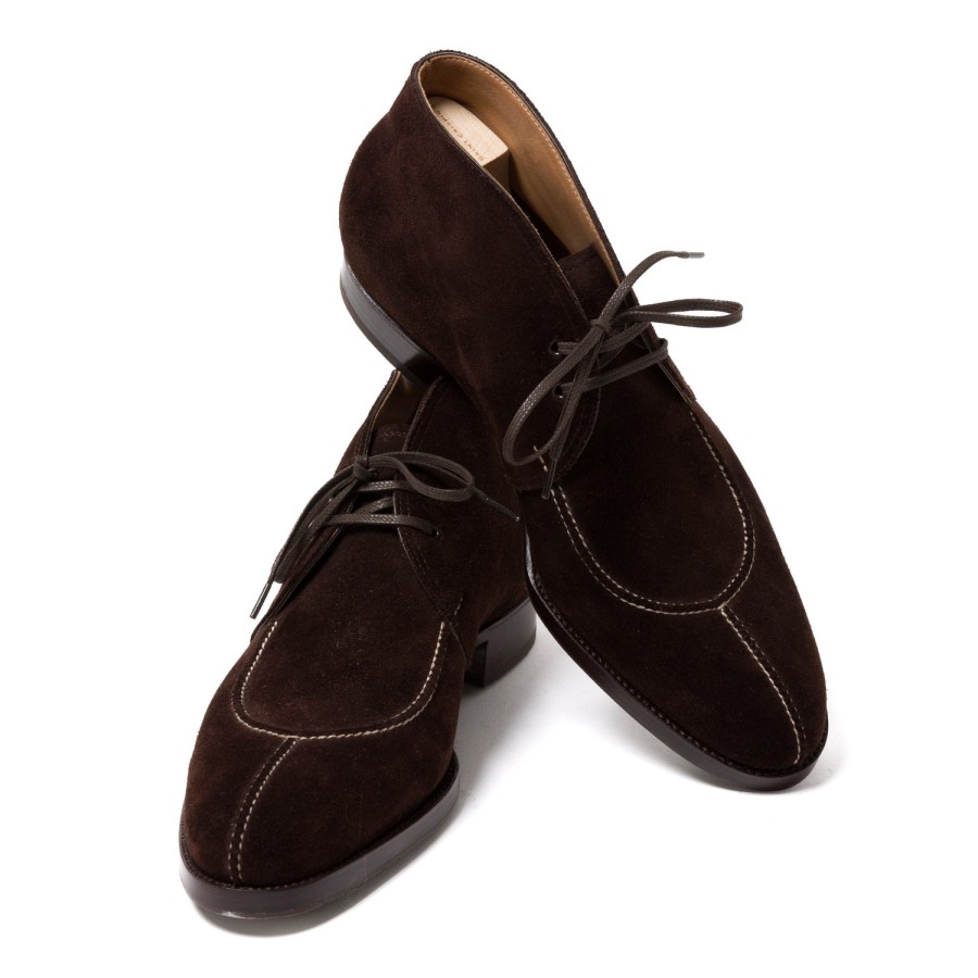 Saint Crispin's Mto | Stiefeletten „French Norvegian" Aus Dunkelbraunem Wildleder -