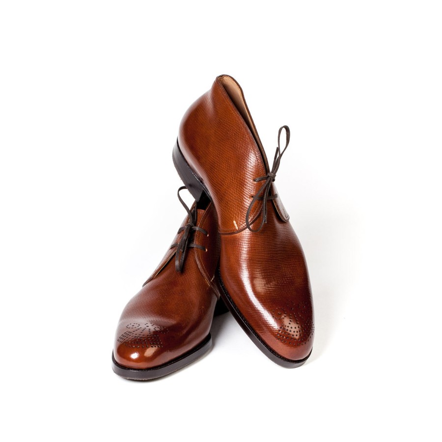 Saint Crispin's Mto | Stiefeletten „Chukka" Aus Braunem Kalbsleder „Russian Calf"