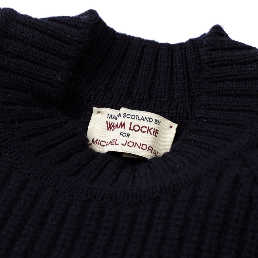 William Lockie Strickwaren | Dunkelblauer Pullover „Joss Earl" Aus Reiner Lammwolle 8-Fadig