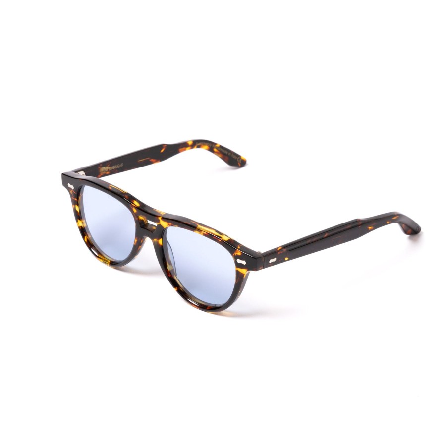 TBD BRILLEN Sonnenbrille | Sonnenbrille „Piquet Havana" Mit Hellblauen Glasern Handgefertigt