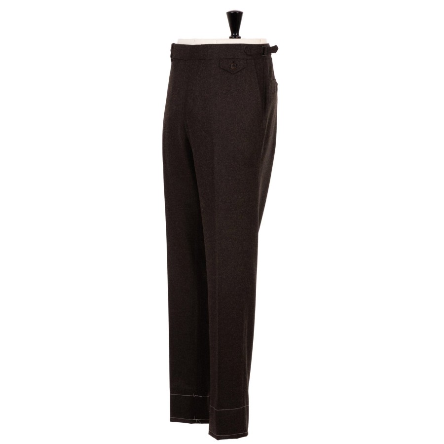 Rota Sartorial Hose | Exklusiv Fur Michael Jondral: Braune Flanellhose Aus Reiner Wolle