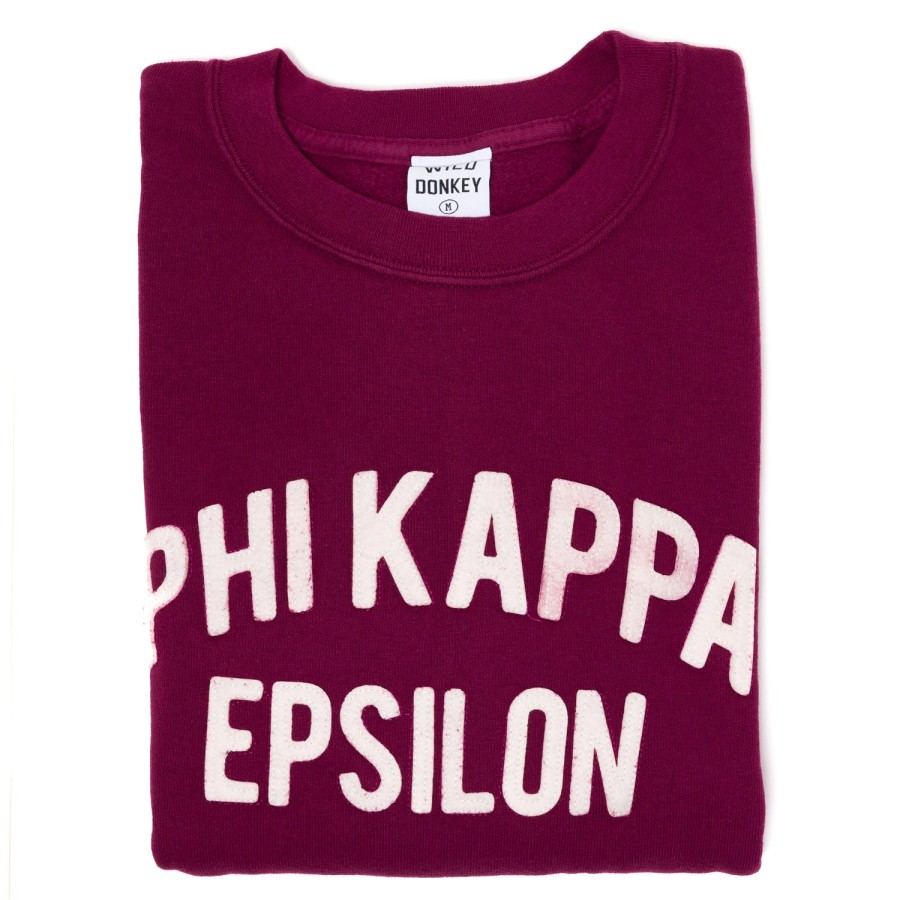 Sonderangebote X MJ Pullover + T-Shirts | Wild Donkey X Mj: Sweatshirt Mit Vintage-Buchstaben „Phi Kappa Epsi".