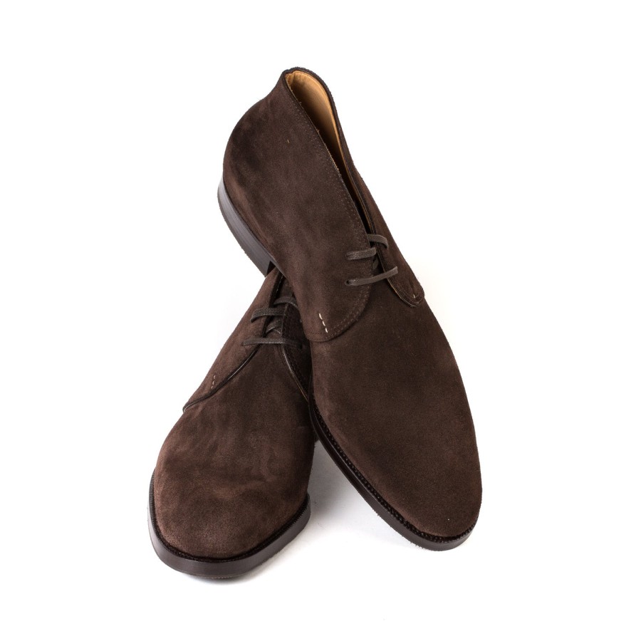 Saint Crispin's Mto | Stiefel „Dress Chukka" Aus Dunkelbraunem Wildleder