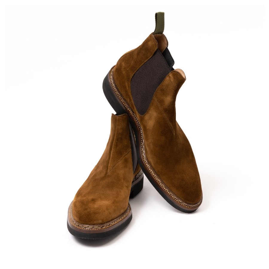 Saint Crispin's Mto | Stiefel „Winter Chelsea" Aus Dunkelbraunem Wildleder Reine Handarbeit