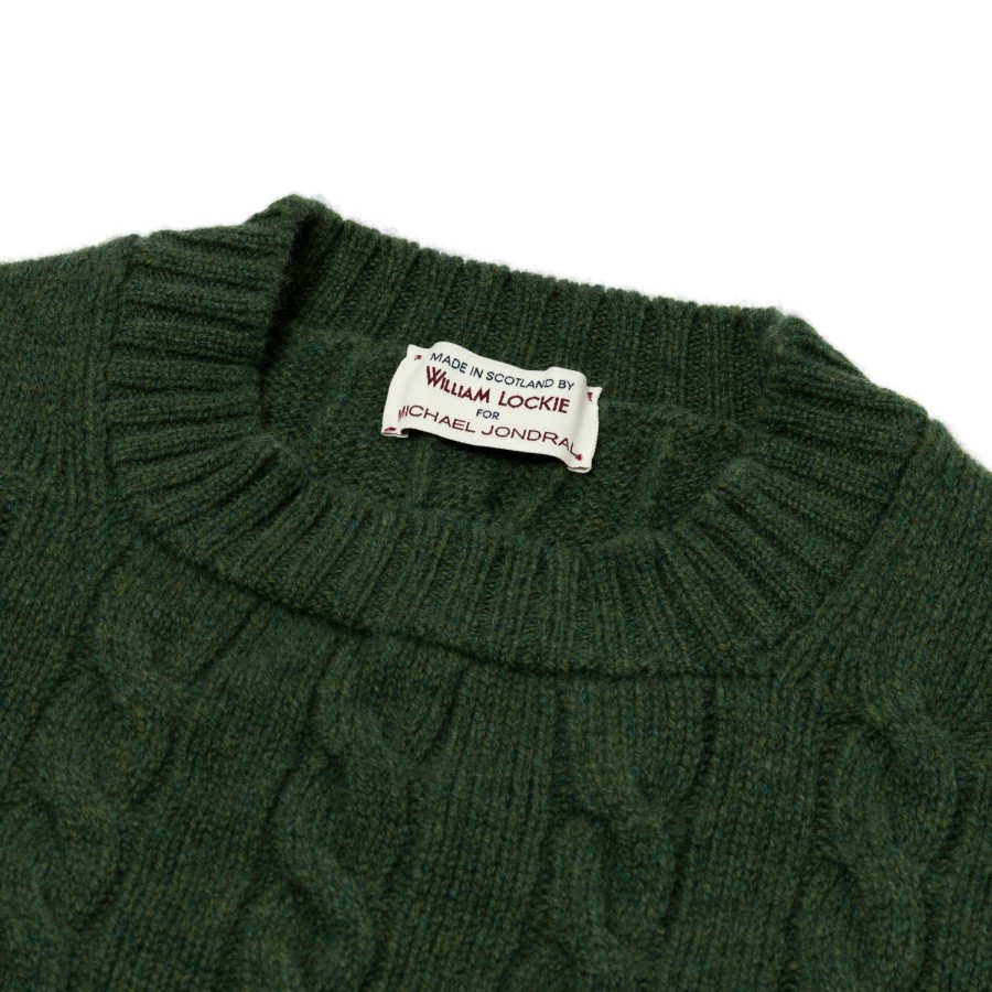 William Lockie Strickwaren | Exklusiv Bei Mj: Pullover „Crew Cable-Rib" Aus Reinem Geelong