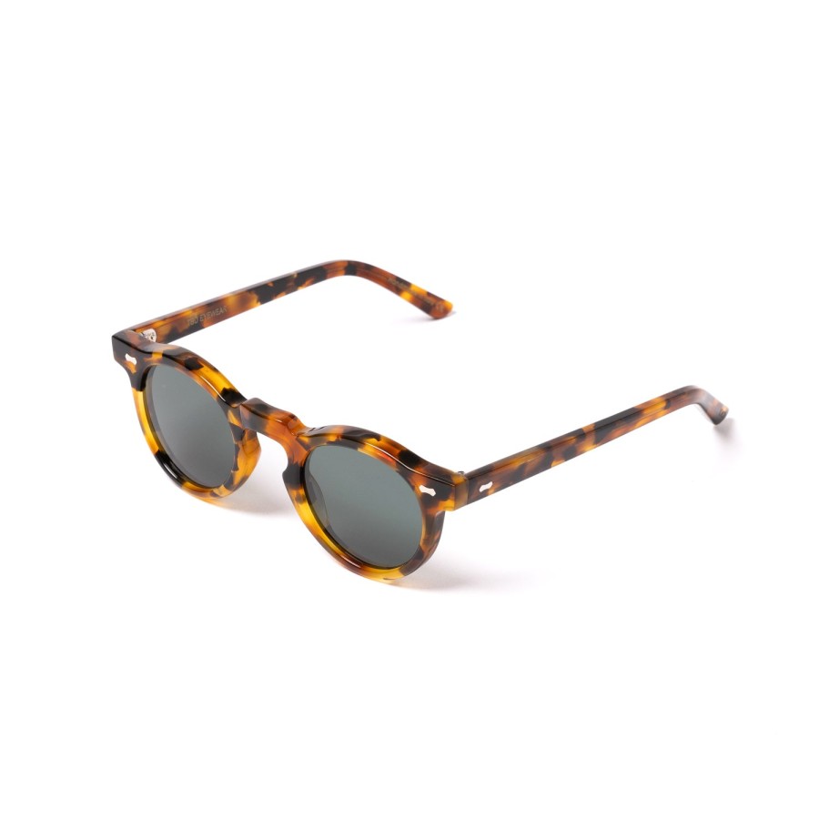 TBD BRILLEN Sonnenbrille | Sonnenbrille „World Amber Tortoise" Mit Grunen Glasern Handgefertigt