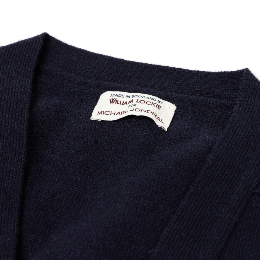 William Lockie Strickwaren | Strickjacke „Leven Cardigan" Aus Geelong-Lammwolle 2-Lagig