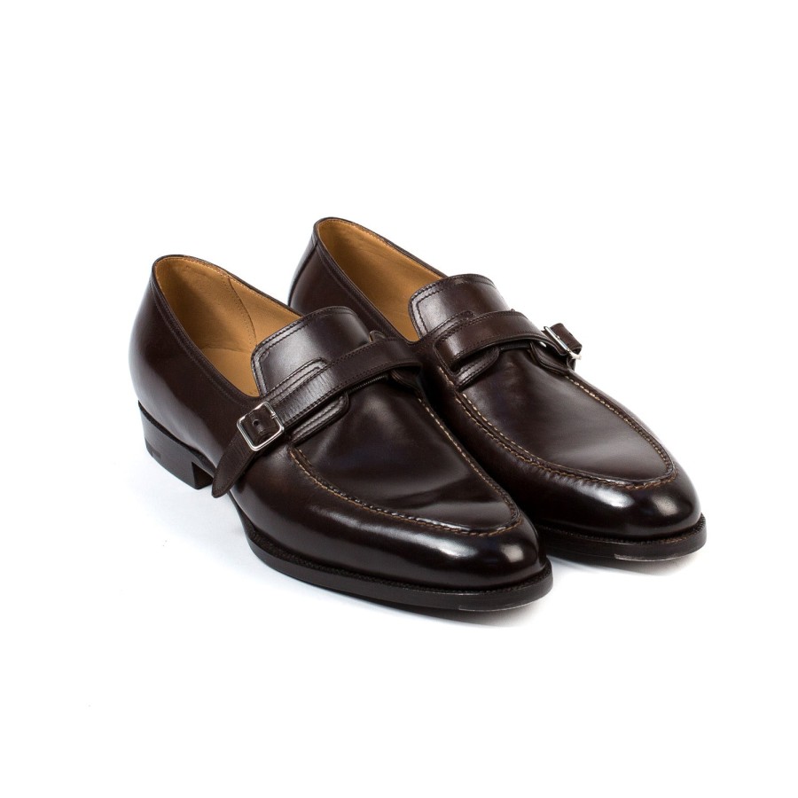 Saint Crispin's Mto | Eleganter Loafer „Buckle" Aus Dunkelbraunem Kalbsleder Reine Handarbeit