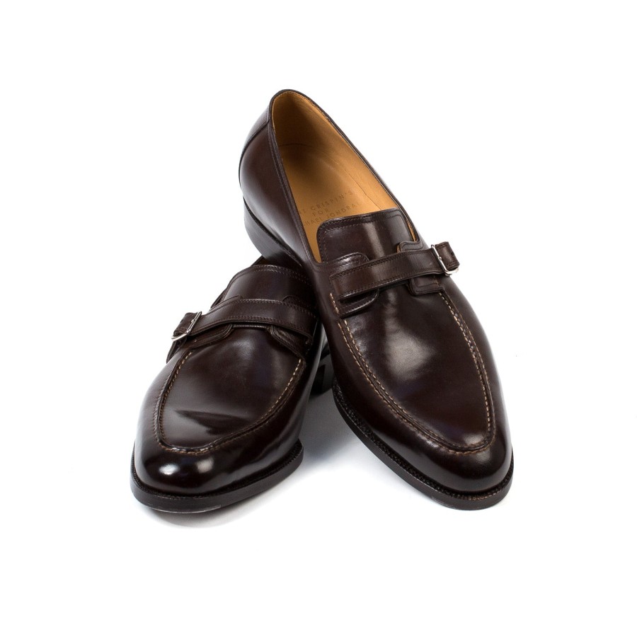 Saint Crispin's Mto | Eleganter Loafer „Buckle" Aus Dunkelbraunem Kalbsleder Reine Handarbeit