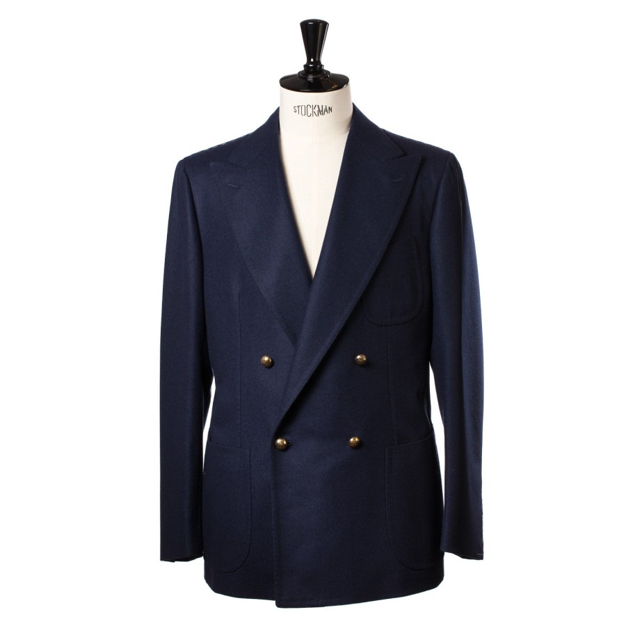 Cesare Attolini Anzugjacke | Dunkelblauer Blazer „Club Oro" Aus Wollflanell Von Fox Brother'S