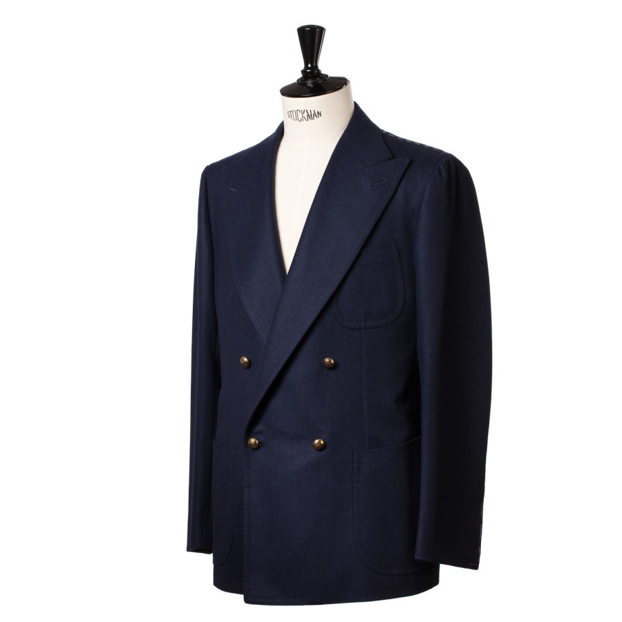 Cesare Attolini Anzugjacke | Dunkelblauer Blazer „Club Oro" Aus Wollflanell Von Fox Brother'S