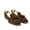 Saint Crispin's Mto | Quasten-Loafer „Short-Vamp" Aus Olivbraunem „Vintage Deer Wildleder" -