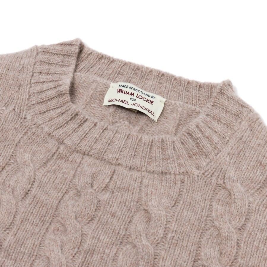 William Lockie Strickwaren | Exklusiv Bei Mj: Pullover „Crew Cable-Rib" Aus Reiner Geelong-Lammwolle 3-Lagig