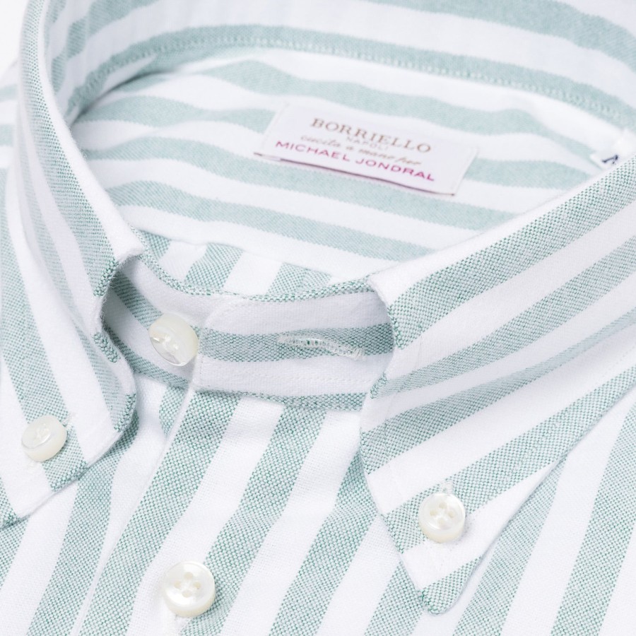 Borriello Freizeithemden | Gestreiftes Sportshirt Aus Reiner Baumwolle „New Ivy-League" Linea Passion