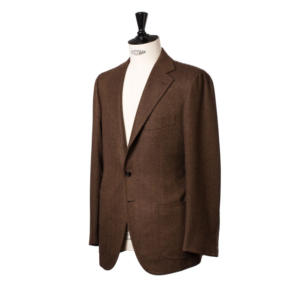 Cesare Attolini Anzugjacke | Jacke „Herringbone" Aus Reiner Merinowolle Von Fox Brother'S - Pur