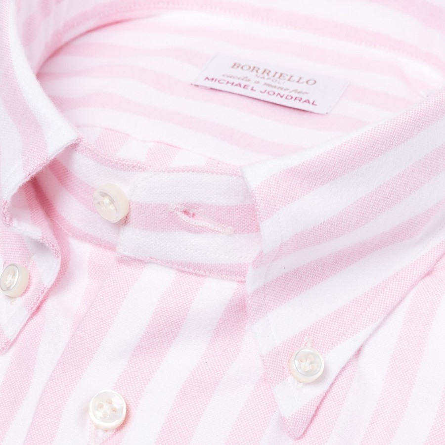 Borriello Freizeithemden | Gestreiftes Sportshirt Aus Reiner Baumwolle „New Ivy-League" Linea Passion