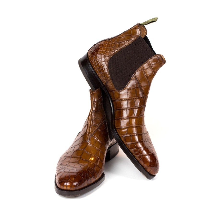 Saint Crispin's Mto | Stiefel „Chelsea" Aus Krokodilleder Reine Handarbeit