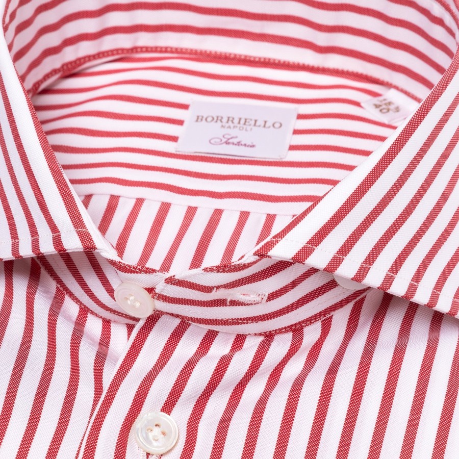 Borriello Hemden | Gestreiftes Hemd Aus Reiner Baumwolle „Jermyn Stripe" Handgefertigt