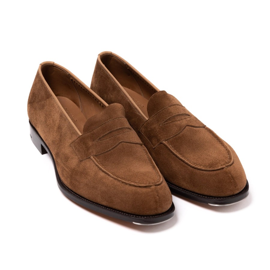 Edward Green S | Limitierte Auflage: Penny Loafer „Unlined Harrow" Aus Italienischem Kalbswildleder -