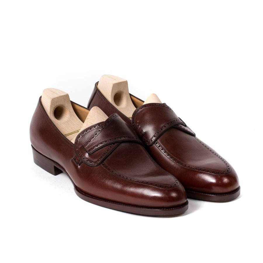 Saint Crispin's Mto | Loafer „Butterfly" Aus Braunem, Genarbtem Kalbsleder Reine Handarbeit