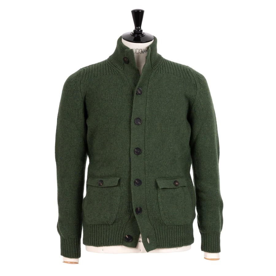 William Lockie Strickwaren | Strickjacke „Lomond Knit-Bomber" Aus 4-Lagiger Geelong-Lammwolle