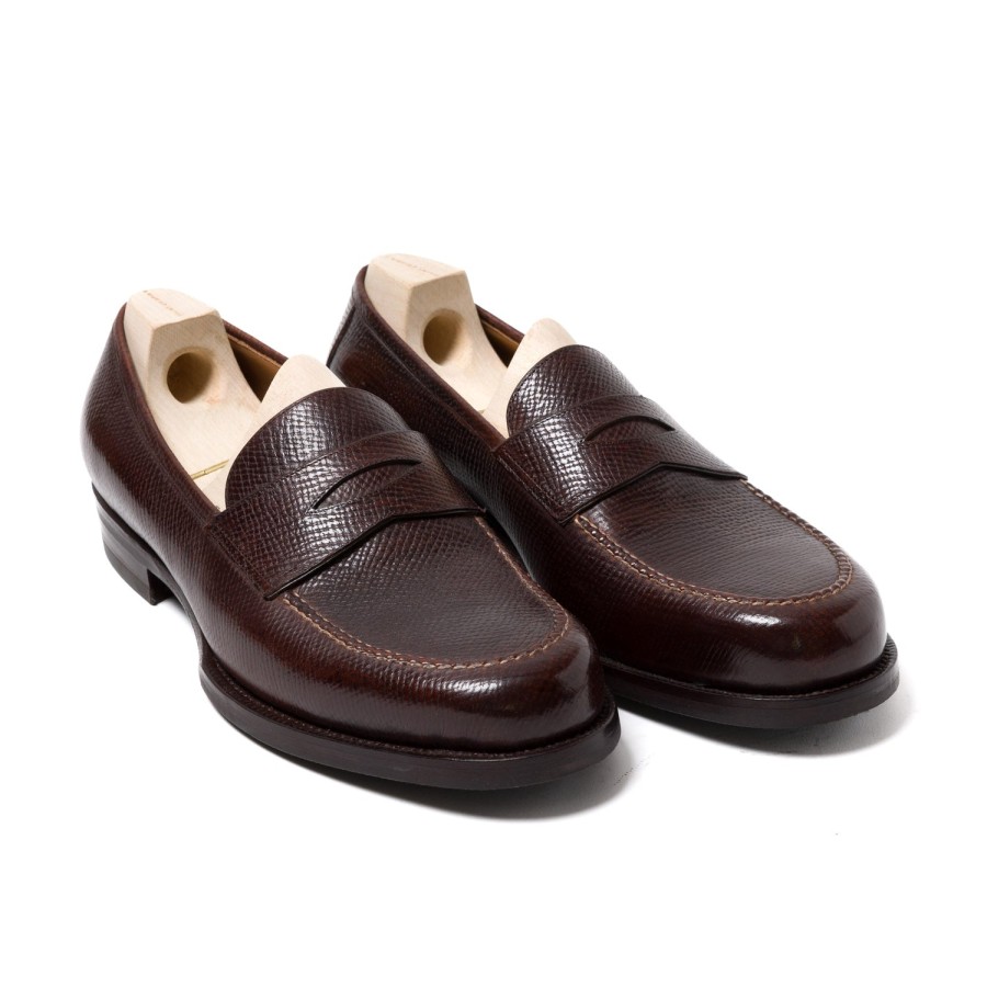 Saint Crispin's Mto | Loafer „American Casual Penny" Aus Dunkelbraunem Genarbtem Kalbsleder - P