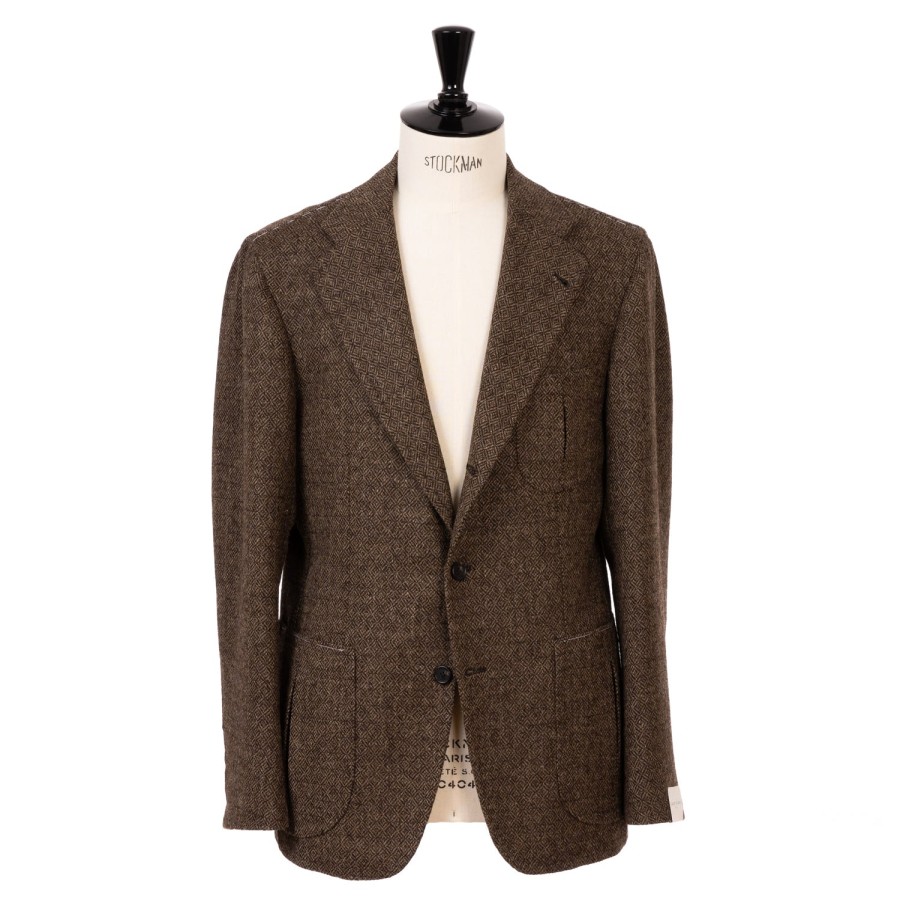 Orazio Luciano Anzugjacke | Exklusiv Fur Michael Jondral: Braune Jacke „Diamond Tweed" Aus