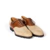 Saint Crispin's Mto | Sandfarbenes „Saddle" Oxford-Wildleder Mit Braunem Sattel Aus Kalbsleder „Russian Calf"