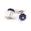 Barbarulo Napoli Manschettenknopfe Und Schmuck | Manschettenknopfe „Lapislazuli-Blumendiamant" Aus Sterlingsilber Purel