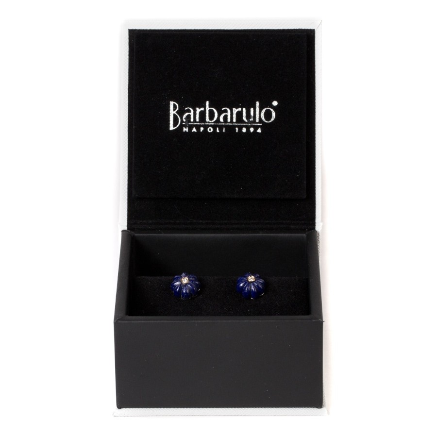 Barbarulo Napoli Manschettenknopfe Und Schmuck | Manschettenknopfe „Lapislazuli-Blumendiamant" Aus Sterlingsilber Purel