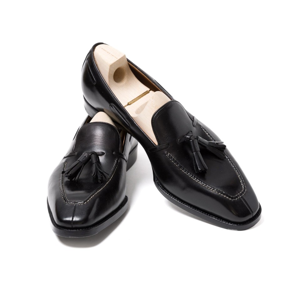 Saint Crispin's Mto | Loafer „Modern B-Tassel" Aus Schwarzem Kalbsleder Komplett