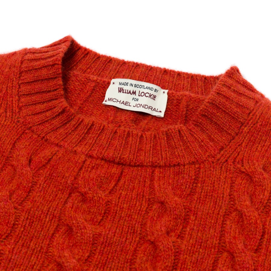 William Lockie Strickwaren | Exklusiv Bei Mj: Pullover „Crew Cable-Rib" Aus Reiner Geelong-Lammwolle 3-Lagig